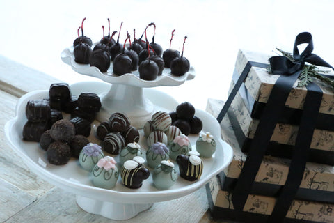 Chocolate Truffles ~ 4-Tier Gift Tower ~ Bees & Flowers